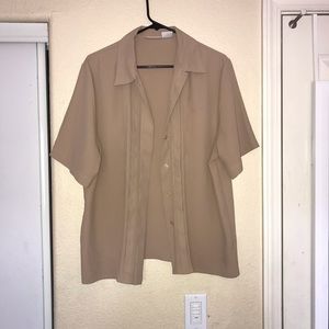 Christie & Jill Shirts - Khaki Summer Button Up Dress Shirt Christie & Jill Shirts - Khaki Summer Button Up Dress Shirt